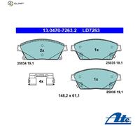 ATE Ceramic Brake pad set 13.0470-7263.2 with acoustic wear warning with accessories VAUXHALL: ZAFIRA Mk3, Astra Mk6 Kombi, Astra Mk6