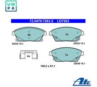 ATE Ceramic Brake pad set 13.0470-7263.2 with acoustic wear warning with accessories VAUXHALL: ZAFIRA Mk3, Astra Mk6 Kombi, Astra Mk6