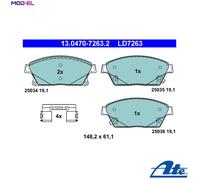 ATE Ceramic Brake pad set 13.0470-7263.2 with acoustic wear warning with accessories VAUXHALL: ZAFIRA Mk3, Astra Mk6 Kombi, Astra Mk6