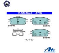 ATE Brake Pad Set 13.0470-7264.2 for Opel Chevrolet Vauxhall