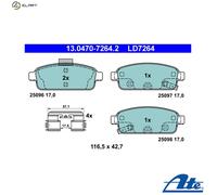 ATE Brake Pad Set 13.0470-7264.2 for Opel Chevrolet Vauxhall