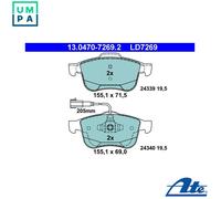 ATE 13.0470-7269.2 Brake Pads Set Front for Alfa Giulietta