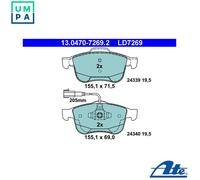 ATE 13.0470-7269.2 Brake Pads Set Front for Alfa Giulietta