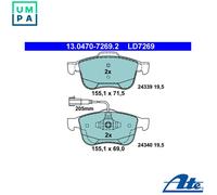 ATE 13.0470-7269.2 Brake pad set