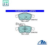 ATE Brake Pad Set 13.0470-7273.2 – for Alfa Romeo Giulietta (Hatchback/Van)