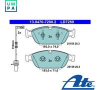 Brake pads 13.0470-7280.2 ATE for AUDI A7 Sportback A6 C7 A6 C7 Avant A8 D4
