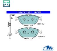 ATE Brake Pads 13.0470-7280.2 - Fits Audi A7 Sportback, A6 C7, A6 C7 Avant, A8 D4