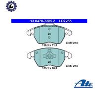 ATE Brake Pad Set 13.0470-7285.2 - Disc Brake for VW POLO Van (6R) 1.2 2014-2017