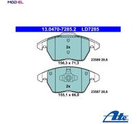 ATE Brake Pad Set 13.0470-7285.2 - Disc Brake for VW POLO Van (6R) 1.2 2014-2017