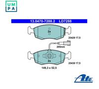 Brake pads 13.0470-7288.2 ATE for FIAT 500 C PUNTO EVO 500 PUNTO Hatchback Van