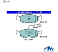 ATE Brake Pad Set 13.0470-7288.2 - Disc Brake for FIAT 500/500 C/Punto/Punto Evo
