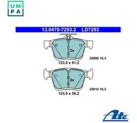 Brake pads 13.0470-7293.2 ATE for SEAT VW AUDI SKODA CUPRA