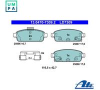 Brake pads 13.0470-7309.2 ATE for OPEL VAUXHALL