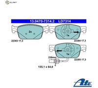Brake pads 13.0470-7314.2 ATE for AUDI A4 B9 A4 B9 Avant A4 Allroad B9 A5