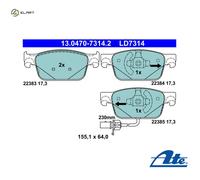 Brake pads 13.0470-7314.2 ATE for AUDI A4 B9 A4 B9 Avant A4 Allroad B9 A5