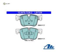 ATE 13.0470-7339.2 Brake pad set
