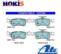 Brake pads 13.0470-7344.2 ATE for FORD FIESTA VII FIESTA VII Van