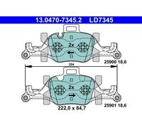 Brake pads 13.0470-7345.2 ATE for BMW 7 5 5 Touring X3 X4 6 Gran Turismo X5 3 X6