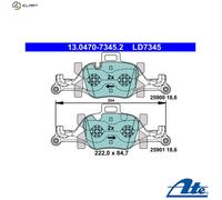 Brake pads 13.0470-7345.2 ATE for BMW 7 5 5 Touring X3 X4 6 Gran Turismo X5 3 X6