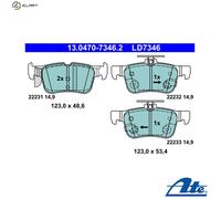 Fits ATE 13.0470-7346.2 BRAKE PADS. FORD T. FOCUS/GALAXY/KUGA/MONDEO/S-MAX 1.0-2
