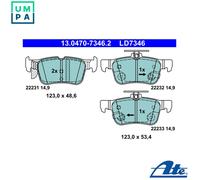 Fits ATE 13.0470-7346.2 BRAKE PADS. FORD T. FOCUS/GALAXY/KUGA/MONDEO/S-MAX 1.0-2