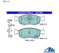 ATE 13.0470-7360.2 Brake pad set