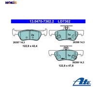 ATE Brake Pad Set 13.0470-7362.2 - Disc Brake - Fits Honda Jazz V 1.5 EHEV