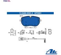 BRAKE PAD SET DISC BRAKE 13.0480-5551.2 FOR SKODA ENYAQ/iV/SUV ELROQ VW