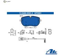Brake Pad Set, disc brake ATE 13.0480-5551.2
