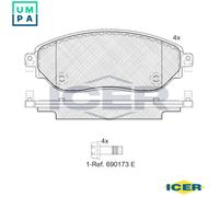BRAKE PAD SET DISC BRAKE 142219 FOR RENAULT TRAFIC/III/Platform/Chassis/Bus 2.0L