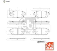 FEBI BILSTEIN Brake Pad Set 179955 - Front 138mm with Anti-Squeak Plate - Fits Mazda 3 (2019)