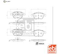 FEBI BILSTEIN 180626 Brake Pad Set, disc brake for CITRO?N,OPEL,PEUGEOT,VAUXHALL