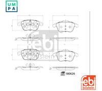FEBI BILSTEIN 180626 Brake Pad Set, disc brake for CITRO?N,OPEL,PEUGEOT,VAUXHALL