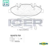 BRAKE PAD SET DISC BRAKE 181675-701 FOR MERCEDES-BENZ VIANO V-CLASS VITO/Bus