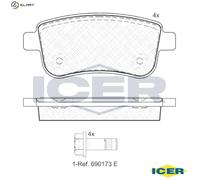 BRAKE PAD SET DISC BRAKE 181904 FOR RENAULT FLUENCE GRAN/TOUR/III/Grandtour 1.4L