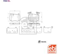 Febi Bilstein Brake Pad Set 186406 Front 125.5mm Fits Mercedes-Benz GLC (X253)