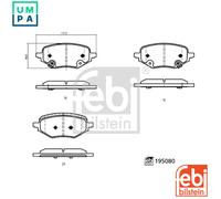 FEBI BILSTEIN 195080 Brake pad set