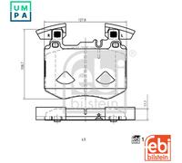 Ferdinand Bilstein Brake Pad Set 195082 - Disc Front 127.8mm - Fits Mercedes-Benz GLC