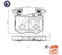 Ferdinand Bilstein Brake Pad Set 195082 - Disc Front 127.8mm - Fits Mercedes-Benz GLC