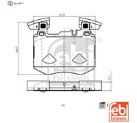 Ferdinand Bilstein Brake Pad Set 195082 - Disc Front 127.8mm - Fits Mercedes-Benz GLC