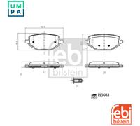BRAKE PAD SET DISC BRAKE 195083 FOR RENAULT H4M 630 1.6L 4cyl CAPTUR II