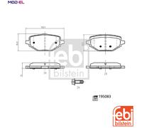 BRAKE PAD SET DISC BRAKE 195083 FOR RENAULT H4M 630 1.6L 4cyl CAPTUR II