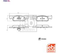 FEBI BILSTEIN 195084 Disc Brake Brake Pad Set Front Fits Dacia Logan 2 MCV 2