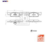 BRAKE PAD SET DISC BRAKE 195084 FOR RENAULT LOGAN/II/STEPWAY SANDERO/STEPWAY