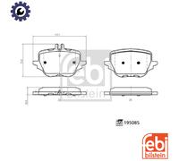 BRAKE PAD SET DISC BRAKE 195085 FOR MERCEDES-BENZ OM 654.820 2.0L 4cyl GLC 3.0L