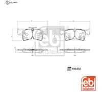 FEBI BILSTEIN 196402 Brake pad set