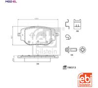 Disc Brake Brake Pad Set Rear Fits Citroen Dispatch 3 Van FEBI BILSTEIN 196513