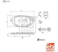 Febi Bilstein Brake Pad Set 196513 - Rear Disc - Fits Citroën, Opel, Peugeot, Toyota Expert
