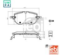 Febi Bilstein Brake Pad Set 196639 - Fits Audi & Cupra & Skoda & VW - OE Quality