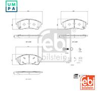 Febi Bilstein Brake Pad Set 197224 Front Disc for Ford Ranger 2.2L